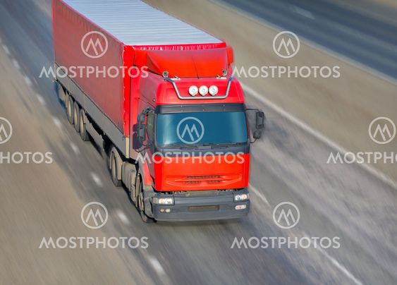 truck moves on highway