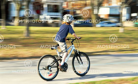 Boy riding a bike