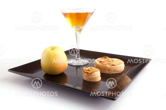 Apple Pie Slices with Drink