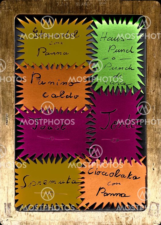 handwriting food sheets