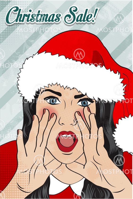 Christmas sale design with sexy Santa girl