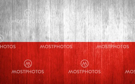 Poland Flag on wood background
