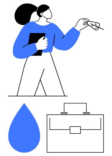 Woman holding notebook and offering handshake near...