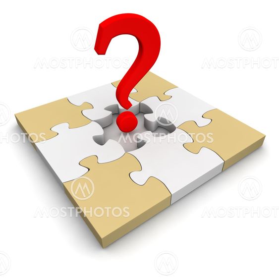 Jigsaw puzzle and red question mark