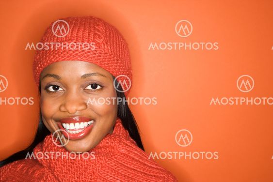 Woman smiling.