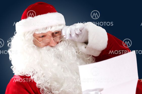 santa claus reading a letter