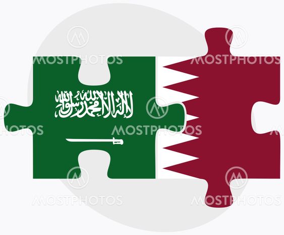 Saudi Arabia and Qatar Flags