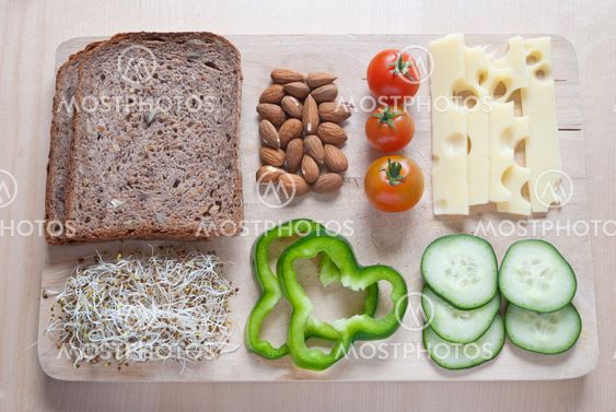 Raw food ingredinent on wooden cutting board