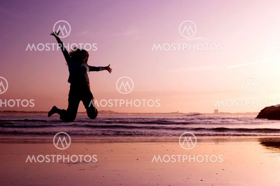 Jumping on the beach