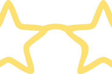 Hand drawn illustration of yellow star shaped glasses...