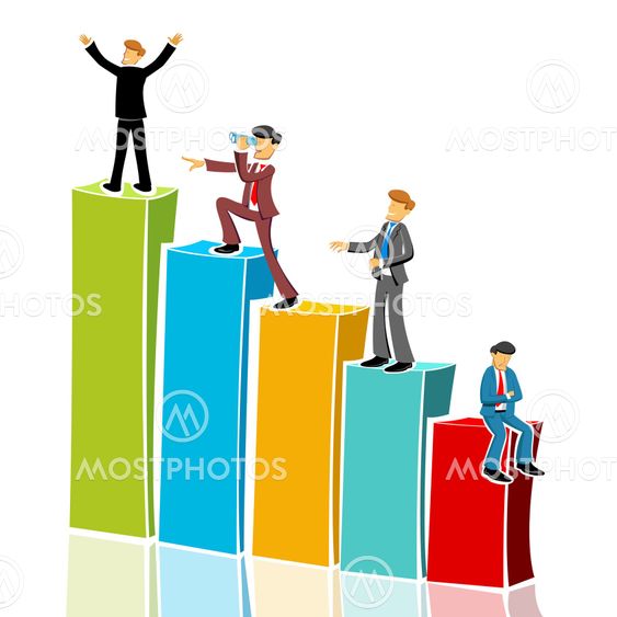 business man in graph