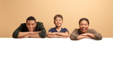 Family togetherness and joy in a casual, playful...