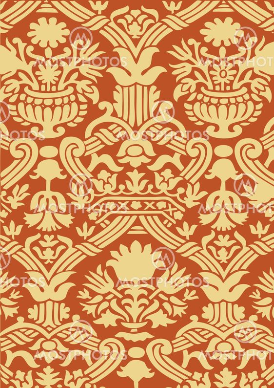 Red and beige Seamless abstract hand-drawn floral pattern, vintage background. Seamless pattern can be used for wallpaper, pattern fills, web page background, surface textures, packaging, invitations