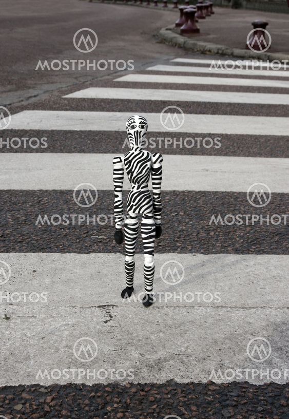 the zebra man on crosswalk