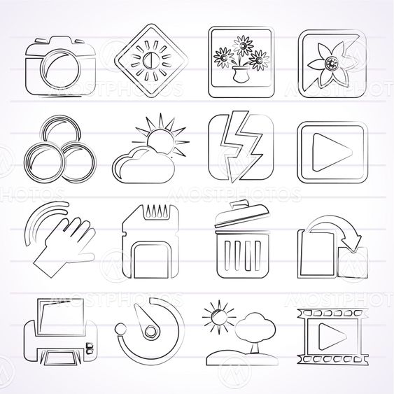 Photography and Camera Function Icons