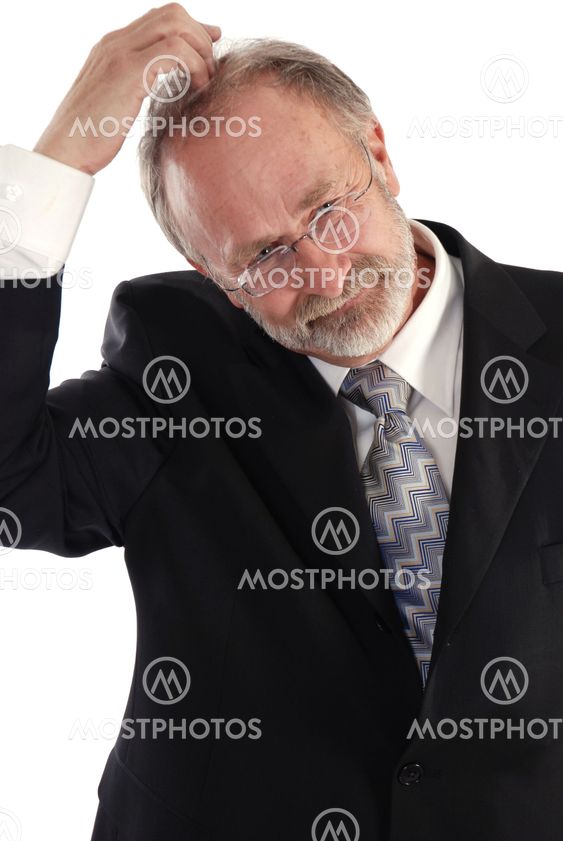 Businessman head scratch