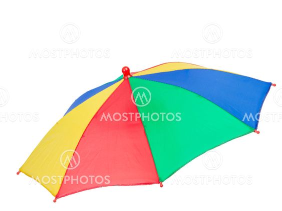 colorful umbrella, isolated on white
