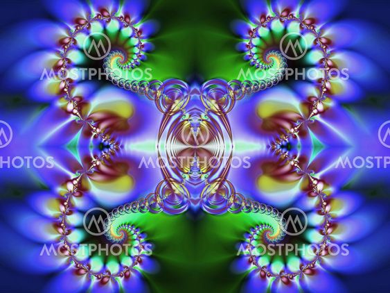Colorful fractal decorative feature, magic splendor, wonderful harmony and fractal lines. A-0783.