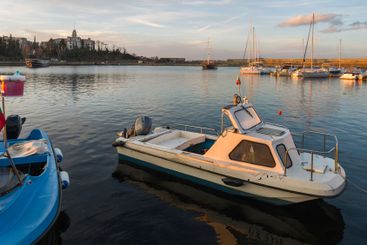 Sunset view of the port of Sozopol, Bulgaria