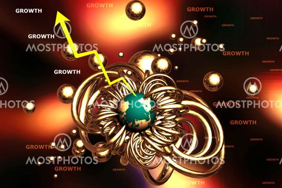 Abstract globe and graph