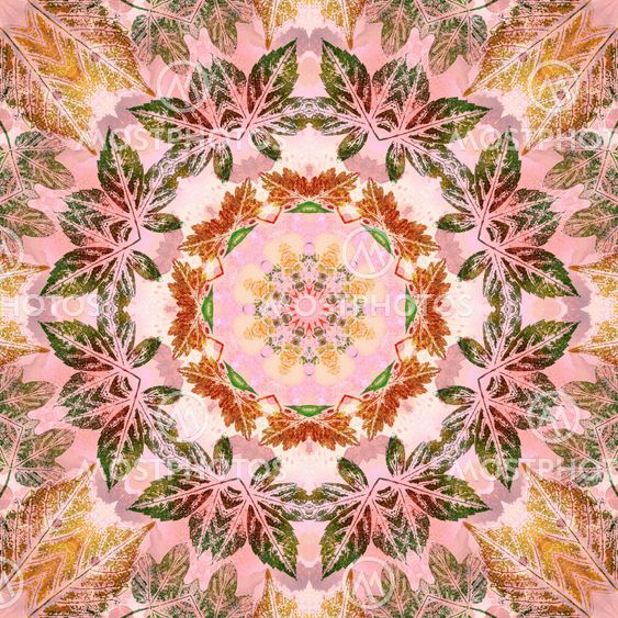 Seamless pattern with paintings leaves