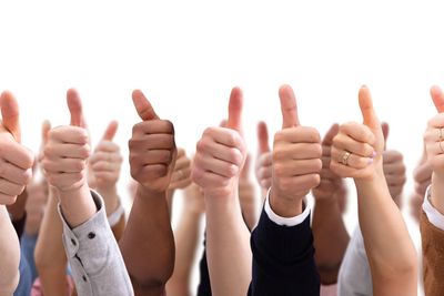 Group Of People  Hand Showing Thumb Sign