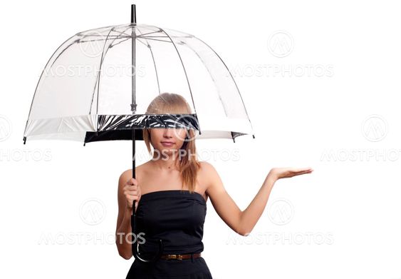 woman holding umbrella