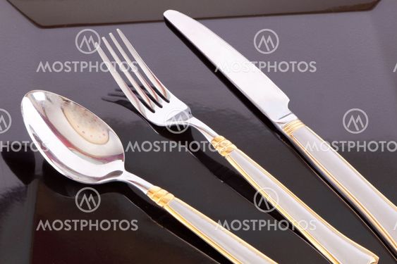 Dish with fork and knife