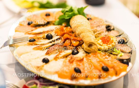 Assorted fish on a plate