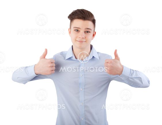 boy with thumbs up