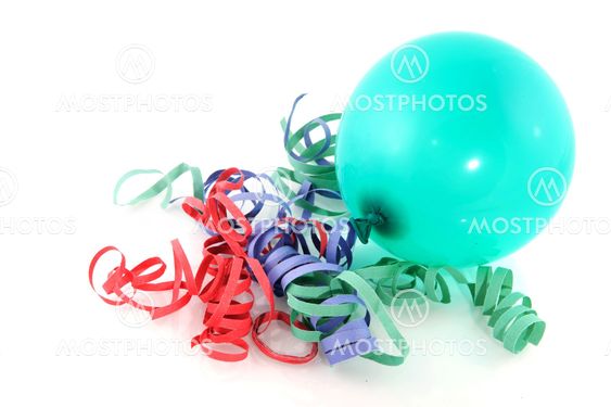 party streamers and balloon