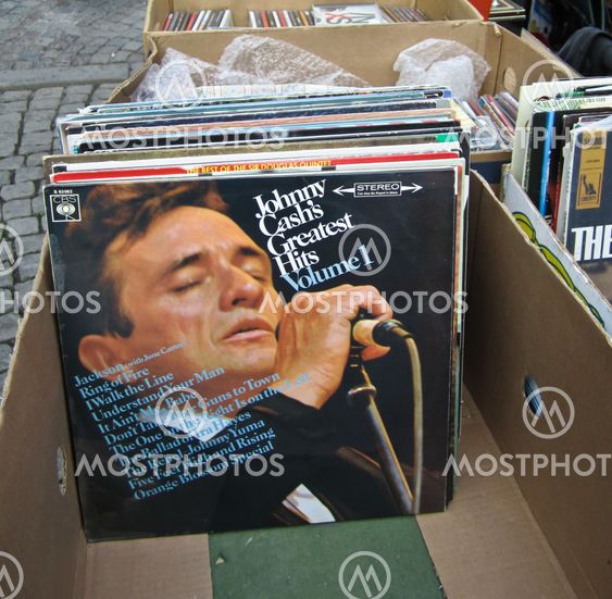 Johnny Cash LP disc from the 1970s