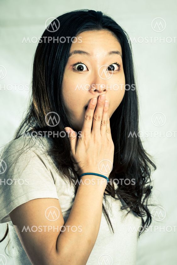 Woman looking surprised