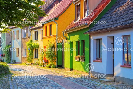 Barth typical old street, an old town on the Bodden