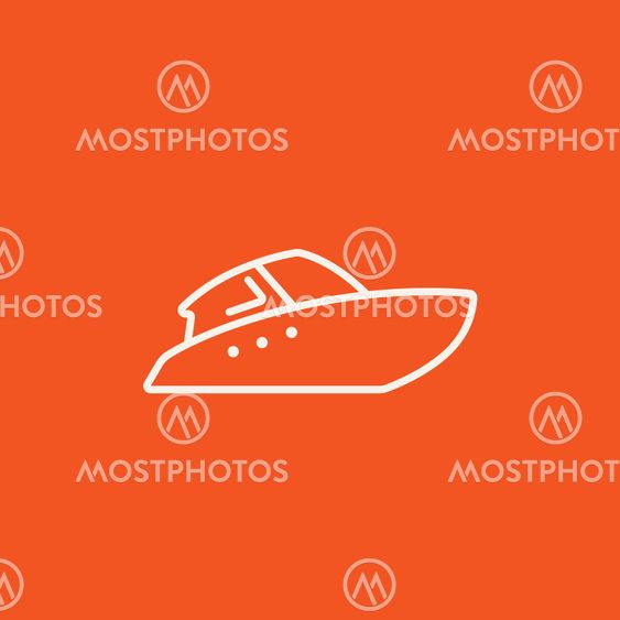 Speedboat line icon.