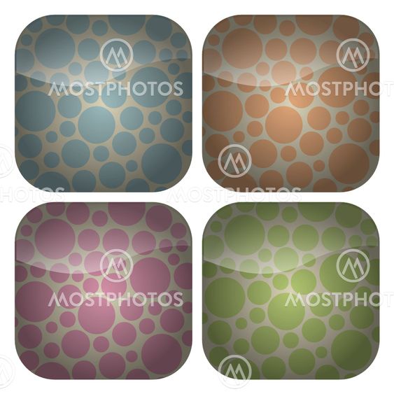 Set of Rounded Square Pastel Spots Icons