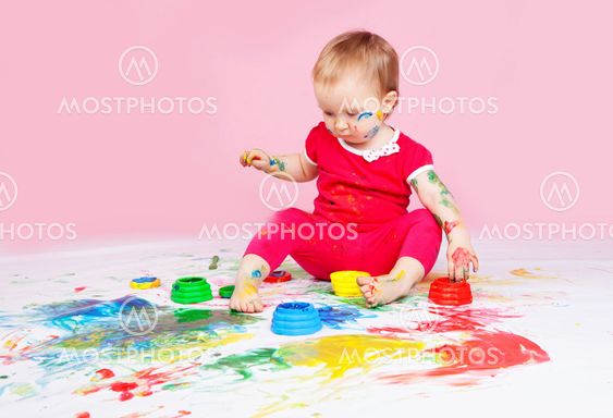 Child with paints