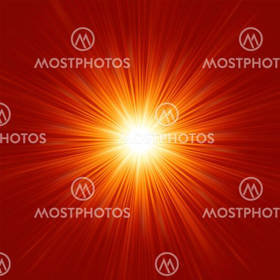 Star burst red and yellow fire. EPS 8