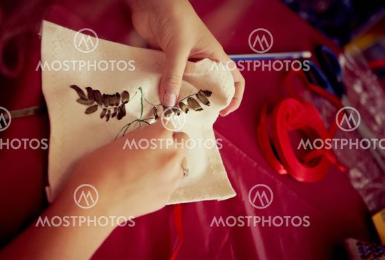 Embroidery ribbons.