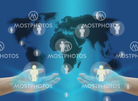 World Social Network Communication Concept