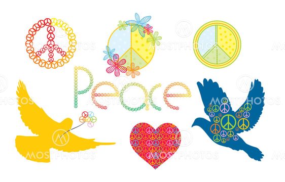 set of peace symbols