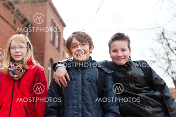 Pupils at schoolyard of their school