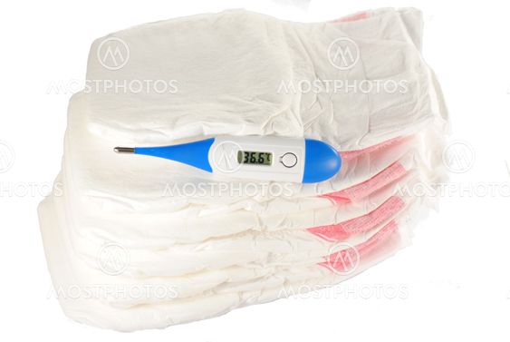 child nappies with fever thermometer