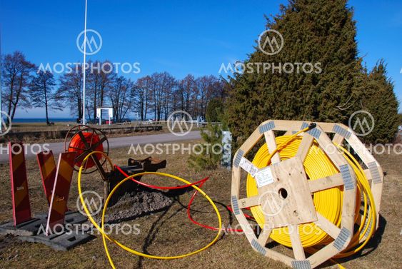 Arbetsplats för bredbandsutbyggnad