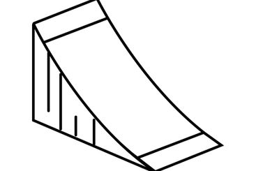 ramp skateboard sport line icon vector illustration