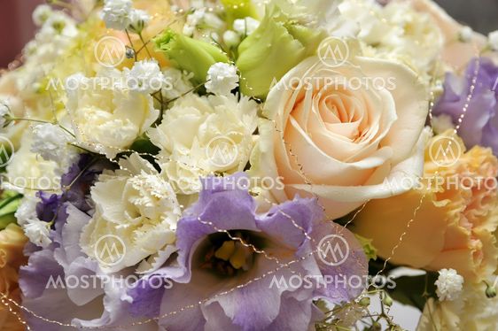 Roses in a bouquet of flowers