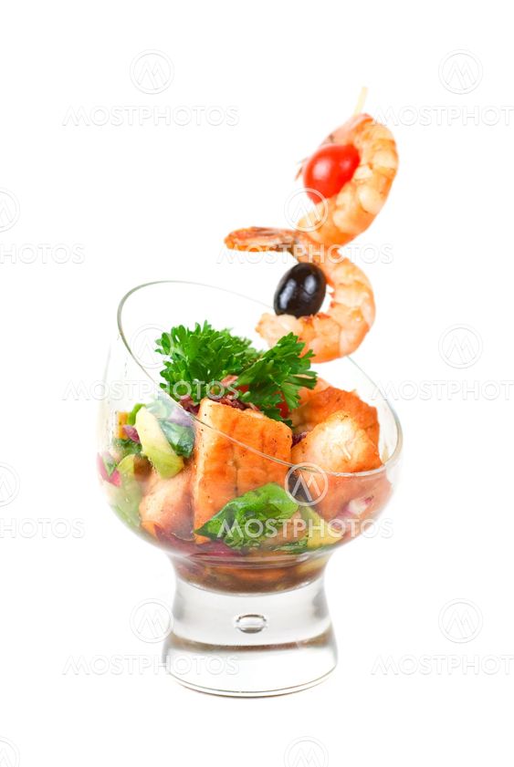 Fried kebab of shrimps and fish