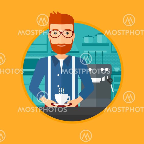 Man making coffee.