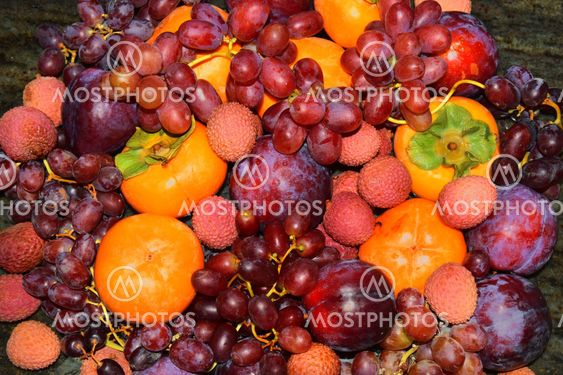 still life of fruits and berries