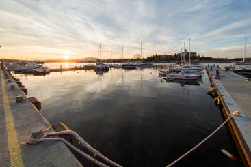 Sunset view of the port of Sozopol, Bulgaria